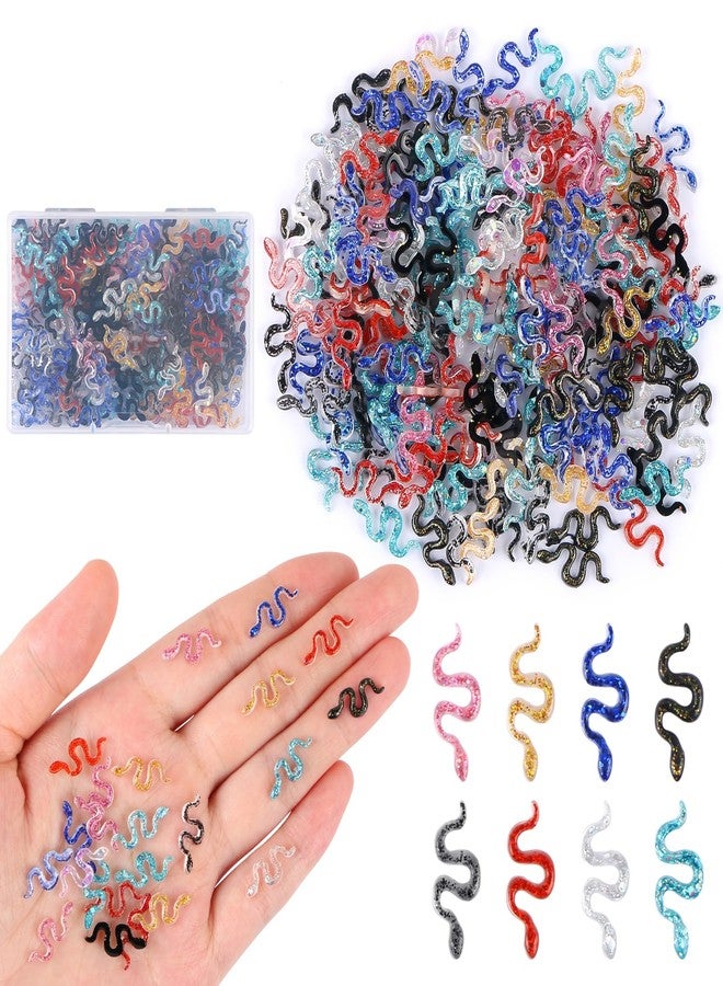 EVERMARKET 200 PCS Tiny Resin Snakes for Crafts Mini Snakes Dollhouse Miniatures Mini Animals for Car Fairy Garden Micro Landscaping Plant Nail Decoration (Snake) - Image 1